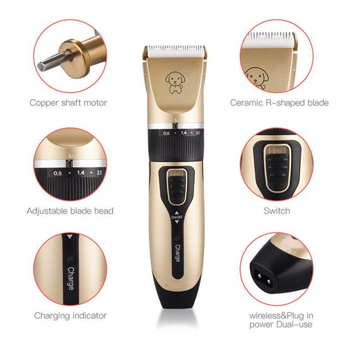Professionell Klippmaskin för Hund & Katt – Komplett Groomingkit