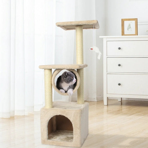 Klösträd för Katt med Sovplats & Leksaksmus